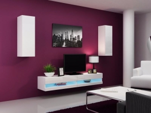 Гостиная Vigo New 10 белый мат/белый глянец интерьер
