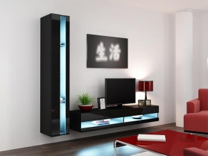 Гостиная Vigo New 8 черный мат/черный глянец