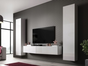 Гостиная Vigo Slant 2 белый мат/белый глянец интерьер