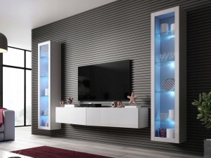 Гостиная Vigo Slant 6 белый мат/белый глянец интерьер