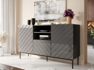 Комод Abeto 150 ST графит мат/графит глянец