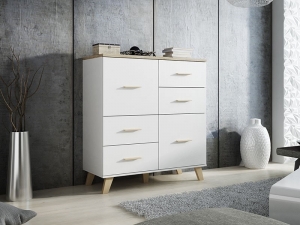 Комод Lotta 110 2D4S белый мат/дуб сонома