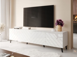 ТВ тумба Abeto 200 белый мат/белый глянец