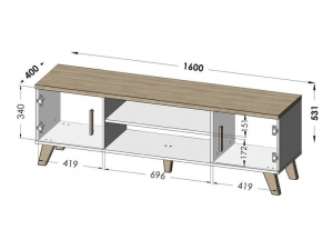ТВ тумба Lotta 140 2D2S 