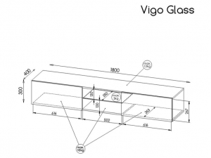 ТВ тумба Vigo glass