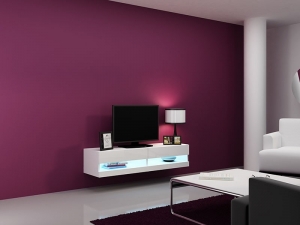 ТВ тумба Vigo new 140 белый мат/белый глянец