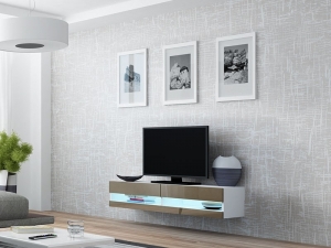 ТВ тумба Vigo new 140 белый мат/латте глянец