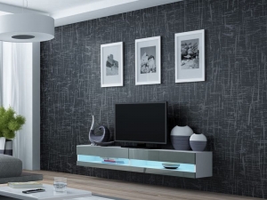 ТВ тумба Vigo new 180 белый мат/серый глянец