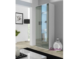 Витрина Soho S6 белый мат/серый глянец