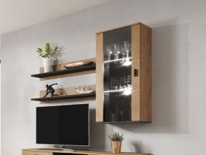 Витрина Soho S2 дуб lefkas/черный