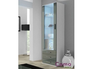 Витрина Soho S1 белый мат/серый глянец