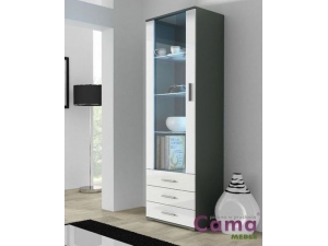 Витрина Soho S1 серый мат/белый глянец